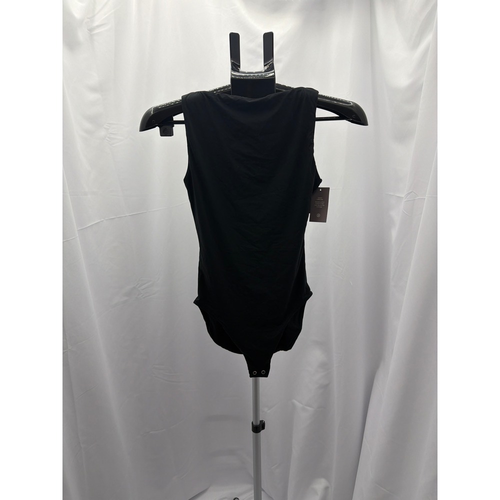 Auden Luxury Collection Luxe Stretch Fully Lined Bodysuit Black M 023102588 - Picture 2 of 6